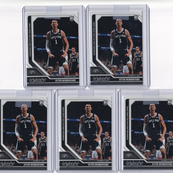 (5) 2023 PANINI INSTANT VICTOR WEMBANYAMA #19 SAN ANTONIO SPURS ROOKIE RC (QTY)